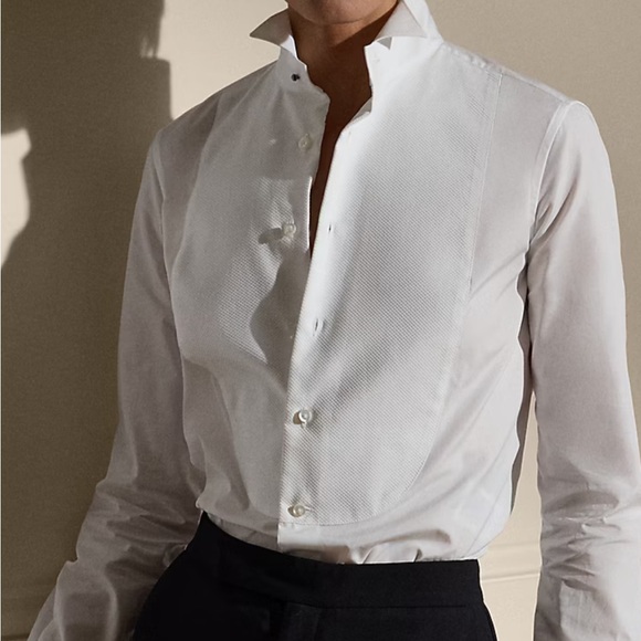 Polo Ralph Lauren Tops - ⭐🎩Polo by Ralph Lauren White Formal Wingtip Collar Tuxedo Button Down Shirt